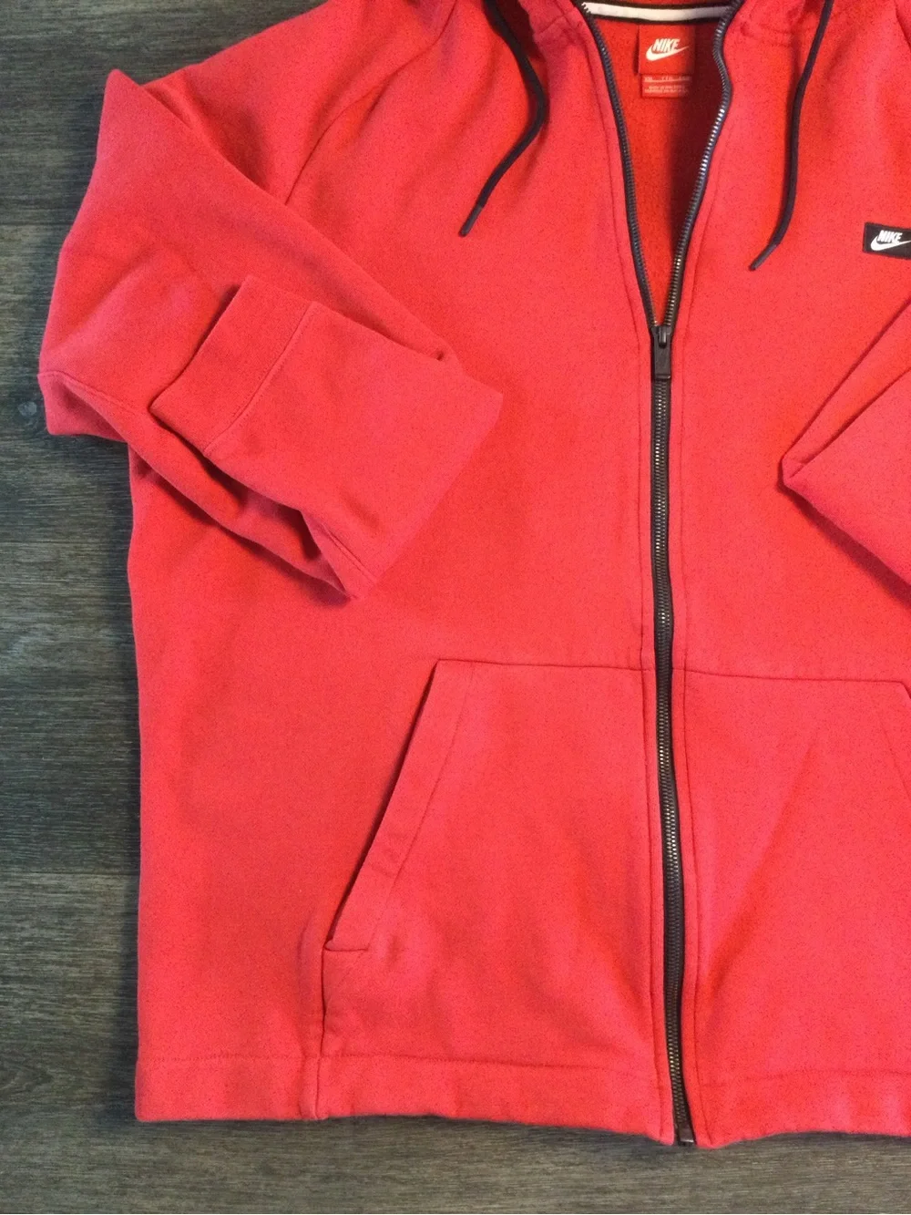 Nike Red Full-Zip Hoodie with Hood